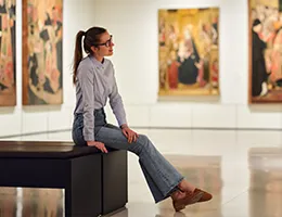 young woman at a museum